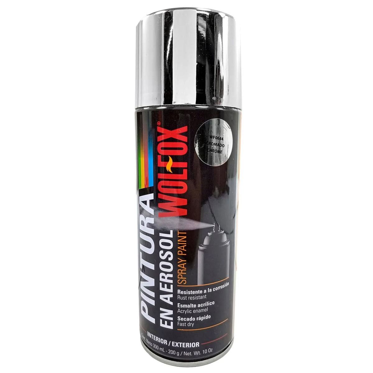 Pintura spray aerosol Wolfox WF0684 Cromado de 300 ml