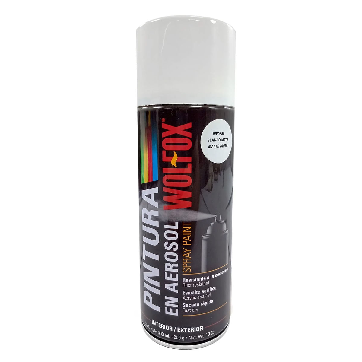 Pintura spray aerosol Wolfox WF0688 Blanco mate de 300 ml