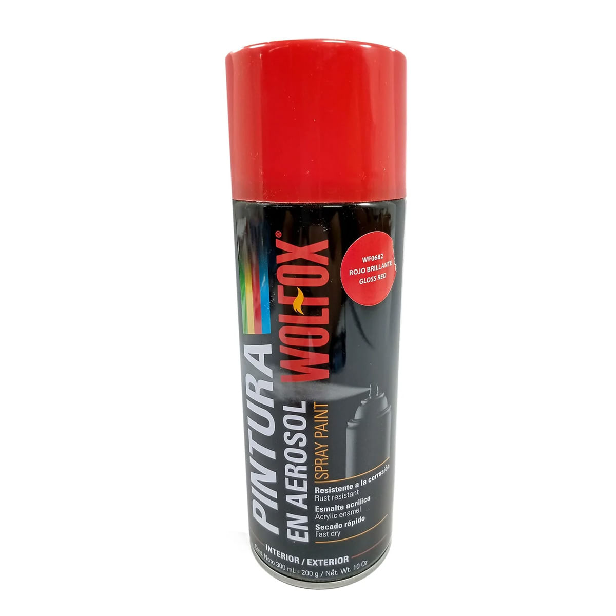 Pintura spray aerosol Wolfox WF0682 Rojo brillante de 300 ml