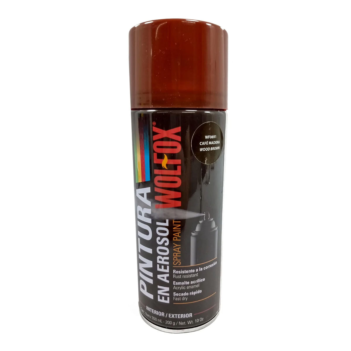 Pintura spray aerosol Wolfox WF0691 Café madera de 300 ml