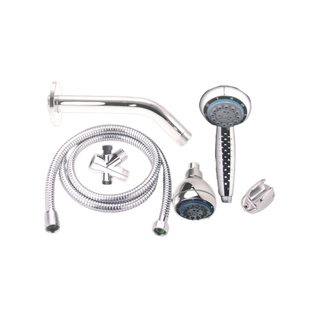 Ducha Fermetal Con Diversor, Ducha Teléfono, Tubo Y Soporte