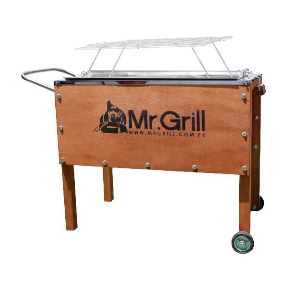 Caja China Chica Mr. Grill Acero Galvanizado + Parrilla + Garras de Oso