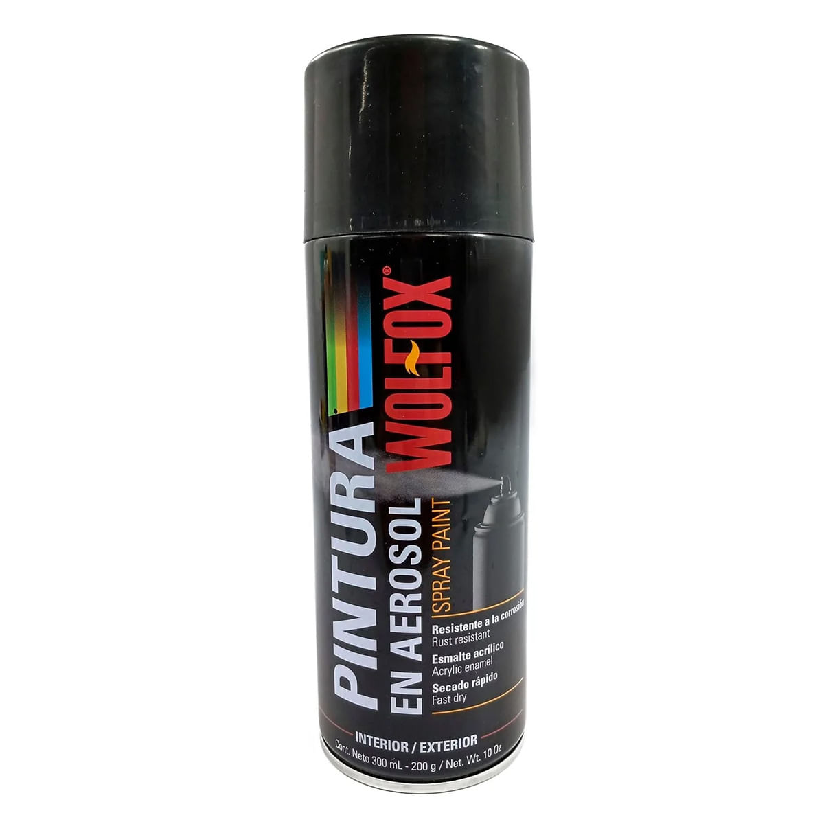 Pintura spray aerosol Wolfox WF0681 Negro mate de 300 ml