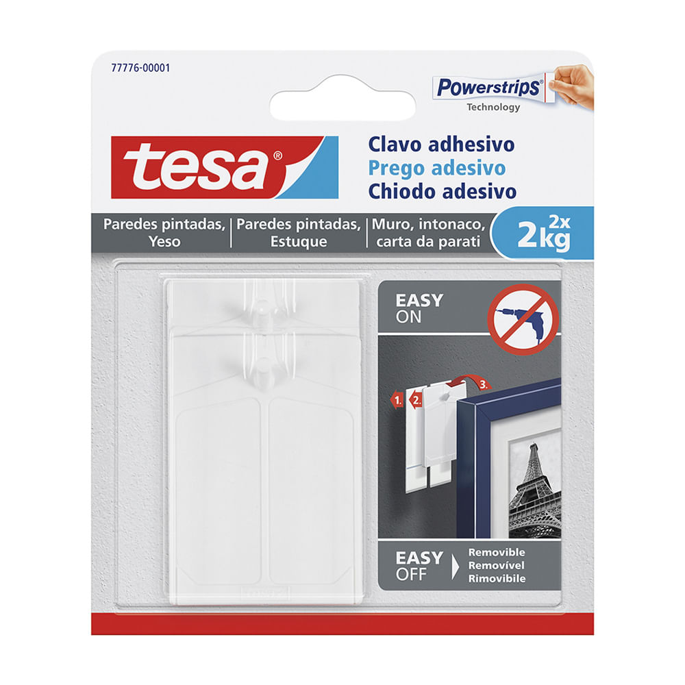 Clavo adhesivo para pared 2kg x 2 unidades Tesa