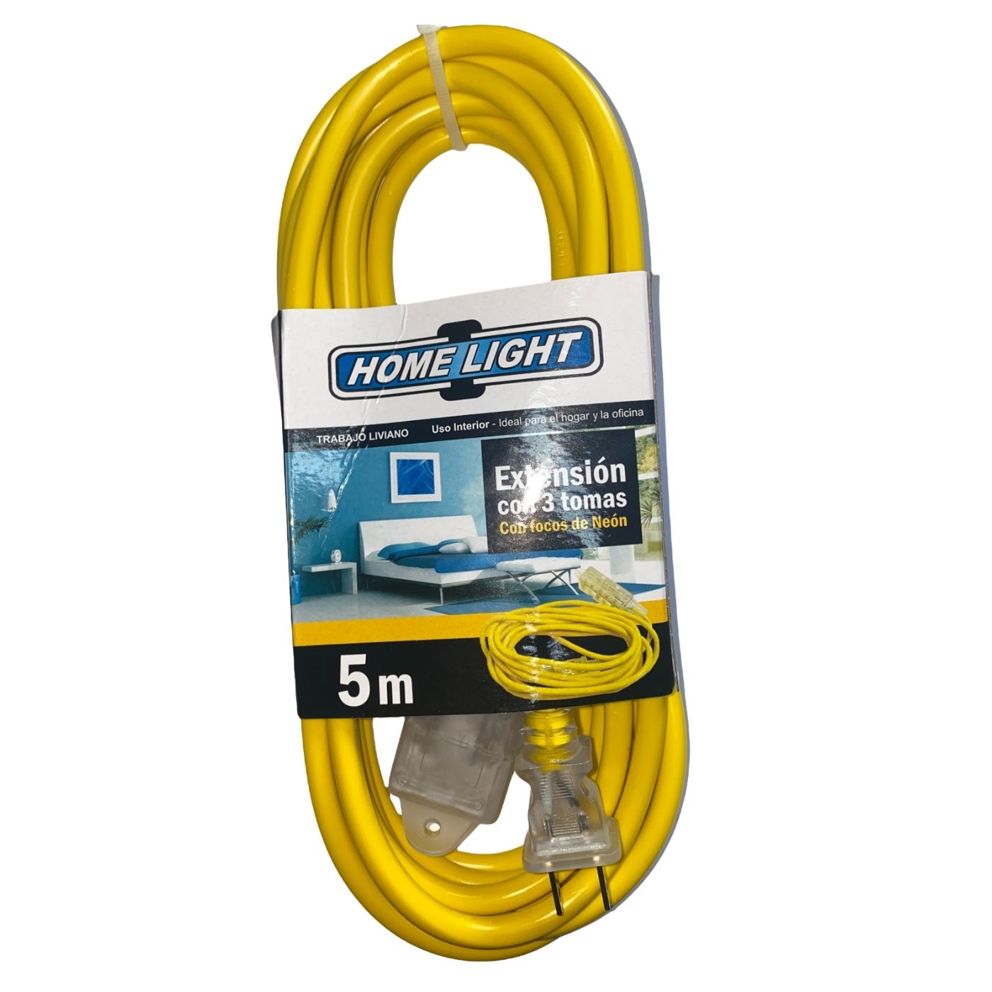 Extensión de 5 Metros x 3 Tomas Home Light - Amarillo 140117