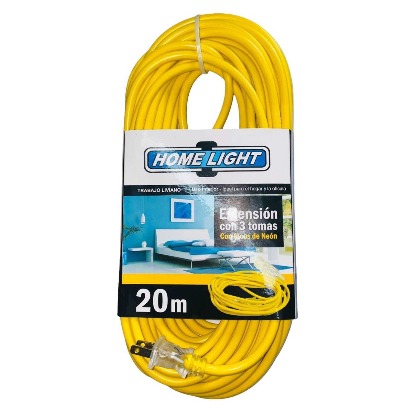 Extensión de 20 Metros x 3 Tomas Home Light - Amarillo 140284