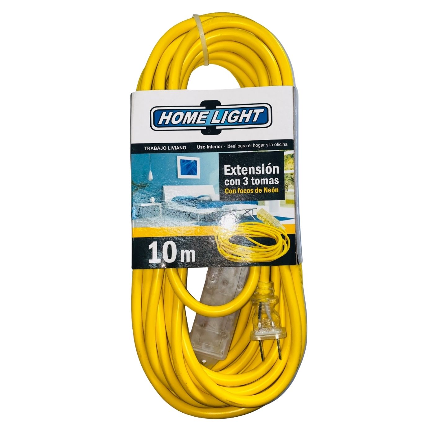 Extensión de 10 Metros x 3 Tomas Home Light - Amarillo 140283