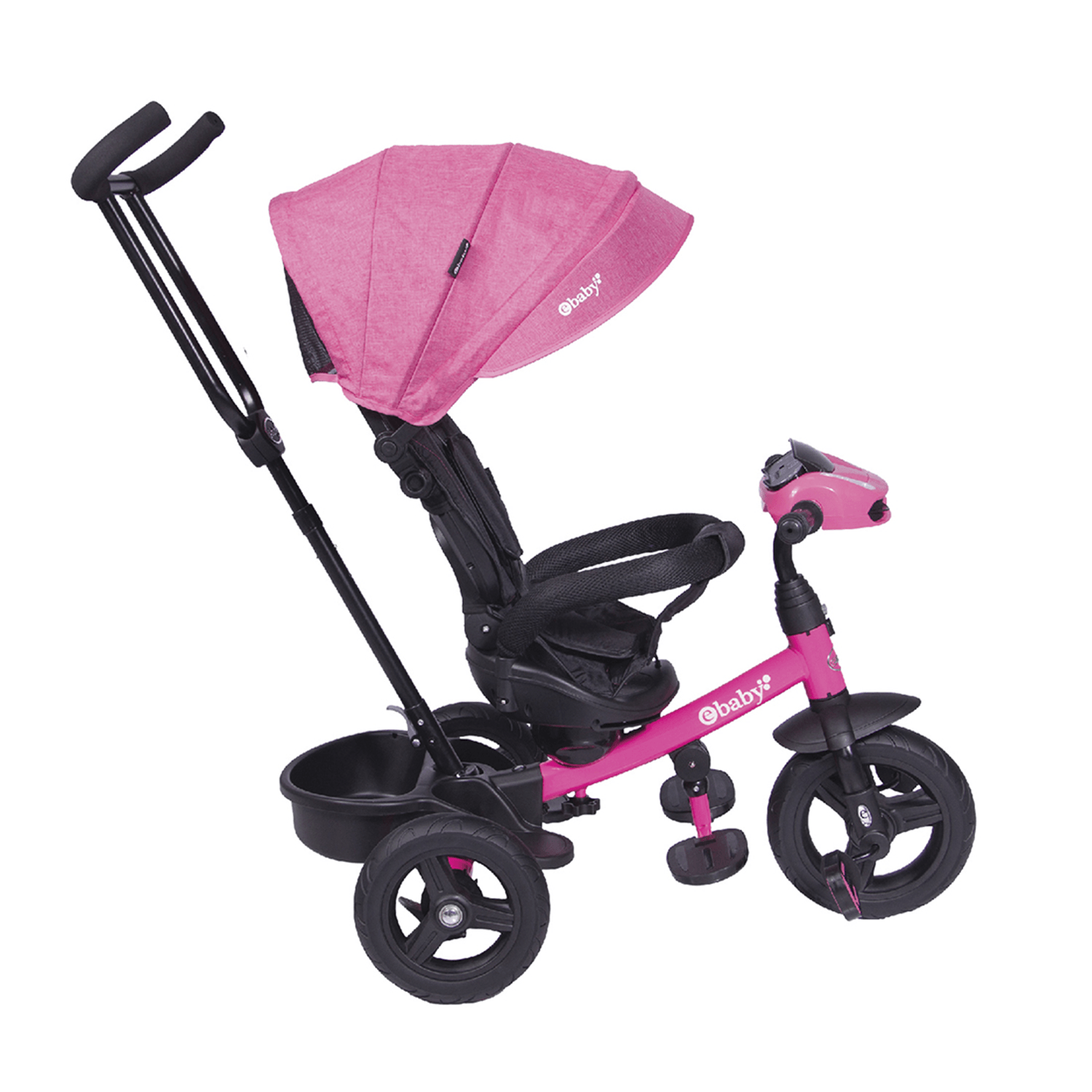 Triciclo con Guiador Reclinable Espin Ebaby EB380 Rosado