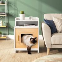 Velador c/ Cama para Perro/Gato Cerafín Pet-House para mascota Blanco-Duna 70 cm