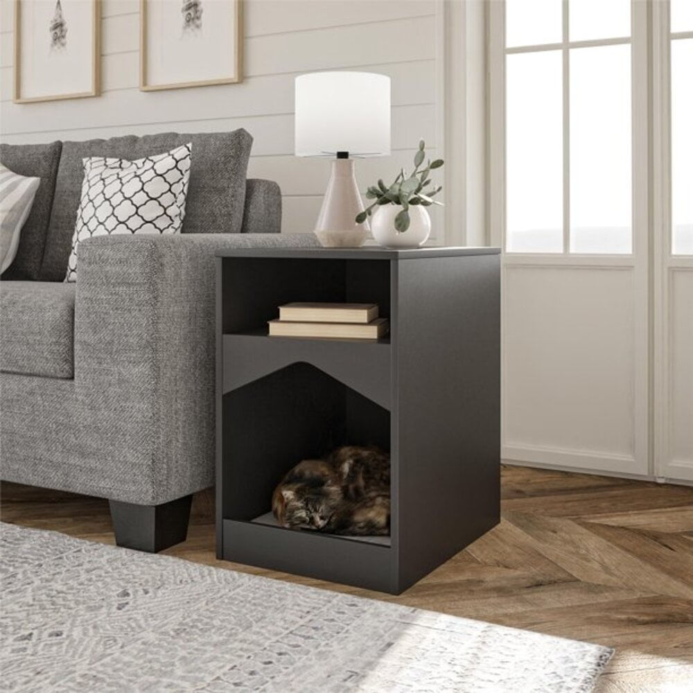 Mesa Auxiliar y Cama para Mascota Perro y Gato Bler Negro 61cm