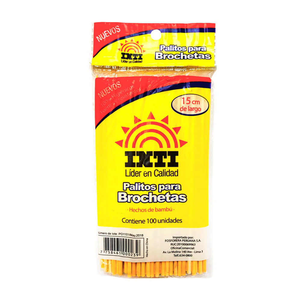 Brochetas INTI 15cm Paquete 100un