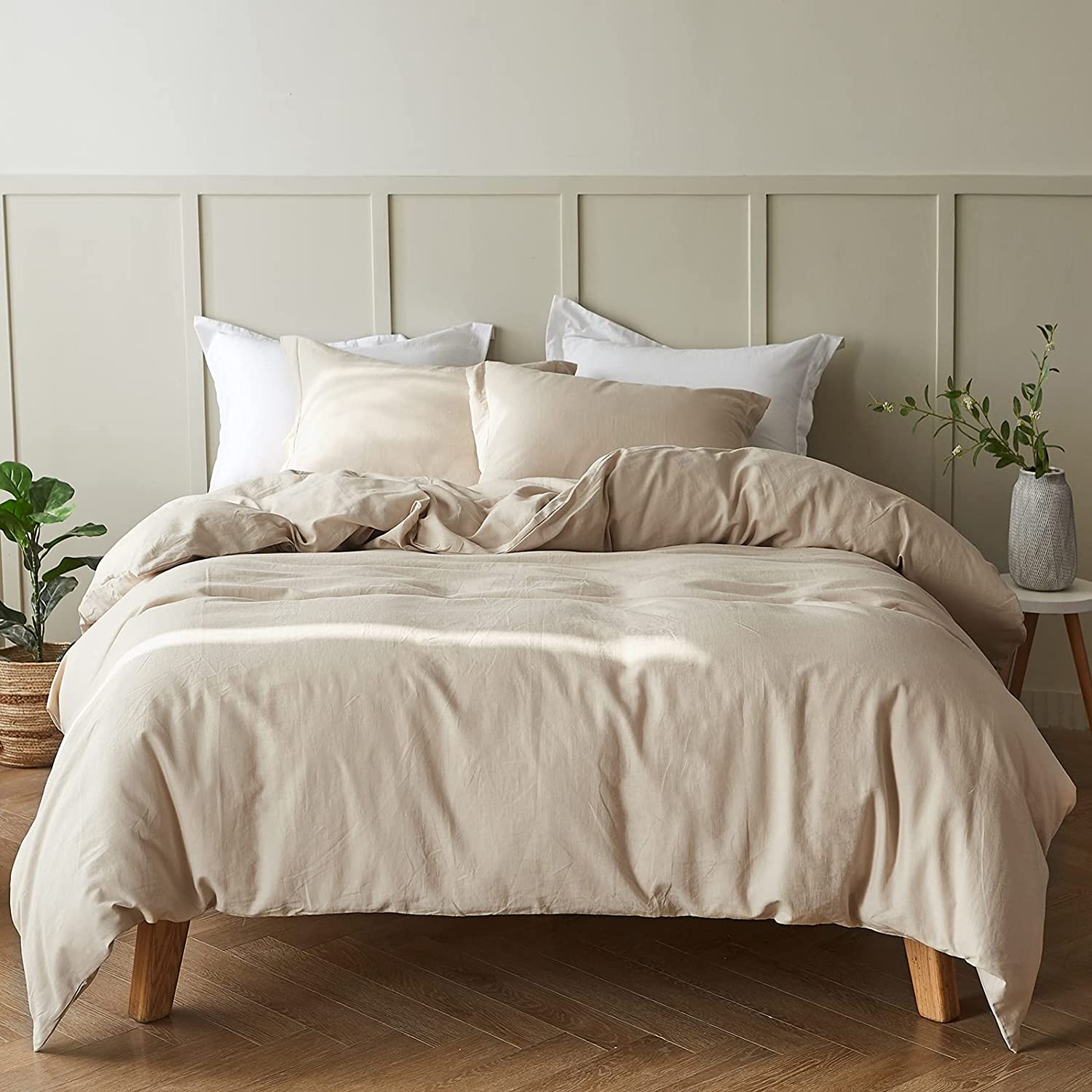 Set Cubre Duvet Bambú 2 Plazas Home Brands Beige