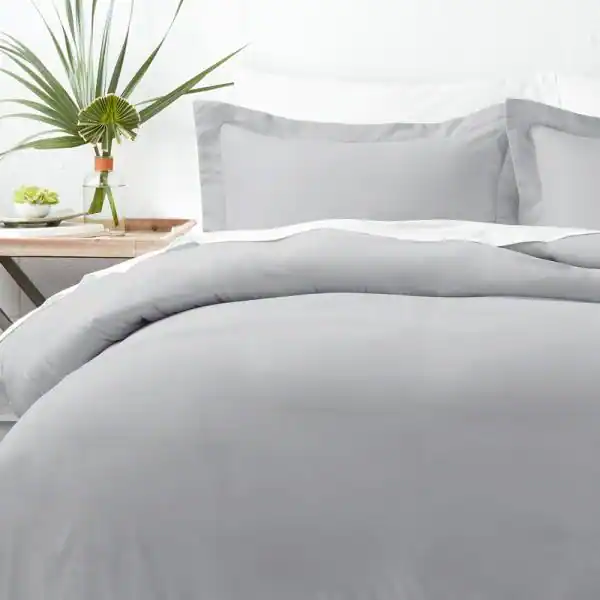 Set Cubre Duvet 1800 Hilos Queen Home Brands Gris Claro