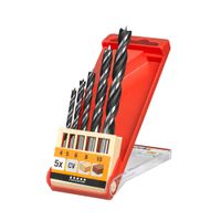 Juego de Brocas Espiral para Madera y Acero KWB Caja 5 Piezas