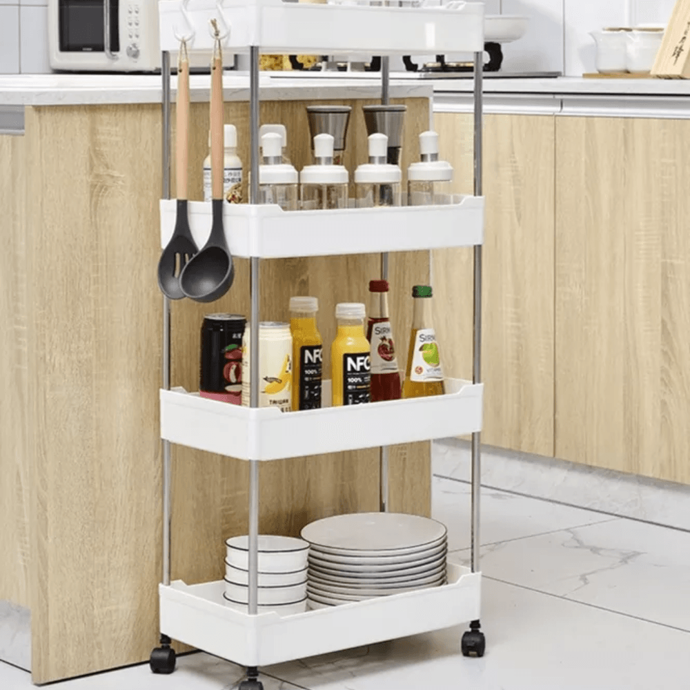 ESTANTE ORGANIZADOR DE COCINA 4 NIVELES CON RUEDAS