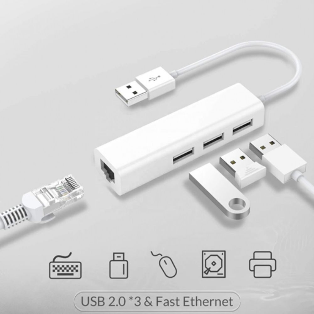 Comparar Constituir garaje Adaptador de Red Usb Rj45 LAN con 3 puertos USB 2.0 para Windows Mac -  Promart