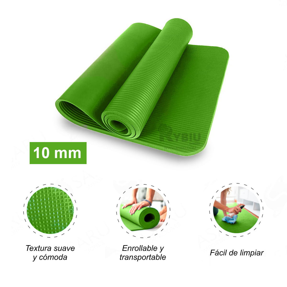 Home Yoga Mat 10mm Verde