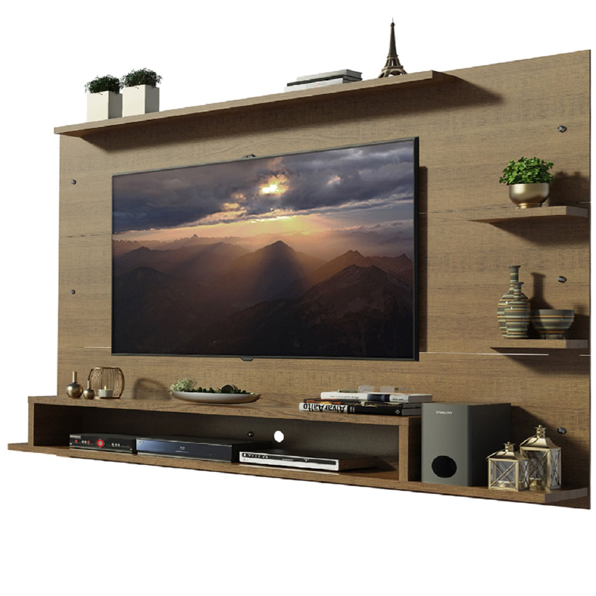 Centro De Entretenimiento Para Tv Madesa Alfa Hasta 60"" Marron