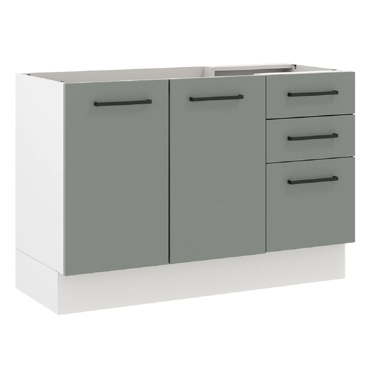 Mueble De Cocina Madesa 3 Cajones 2 Puertas 120 Cm Gris