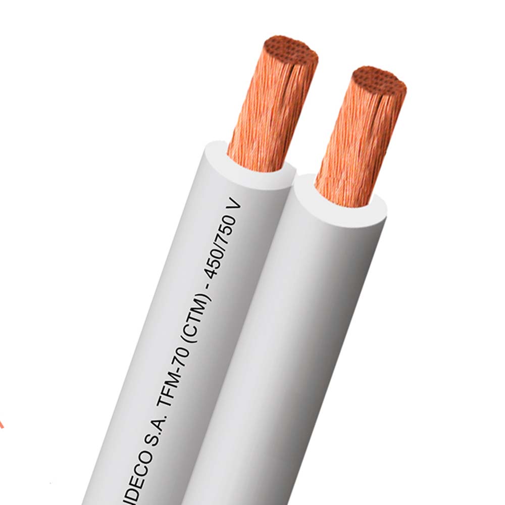 Carrete Mellizo Ctm 70c Cu 2x18awg 750v Blanco - Venta por metro lineal Indeco