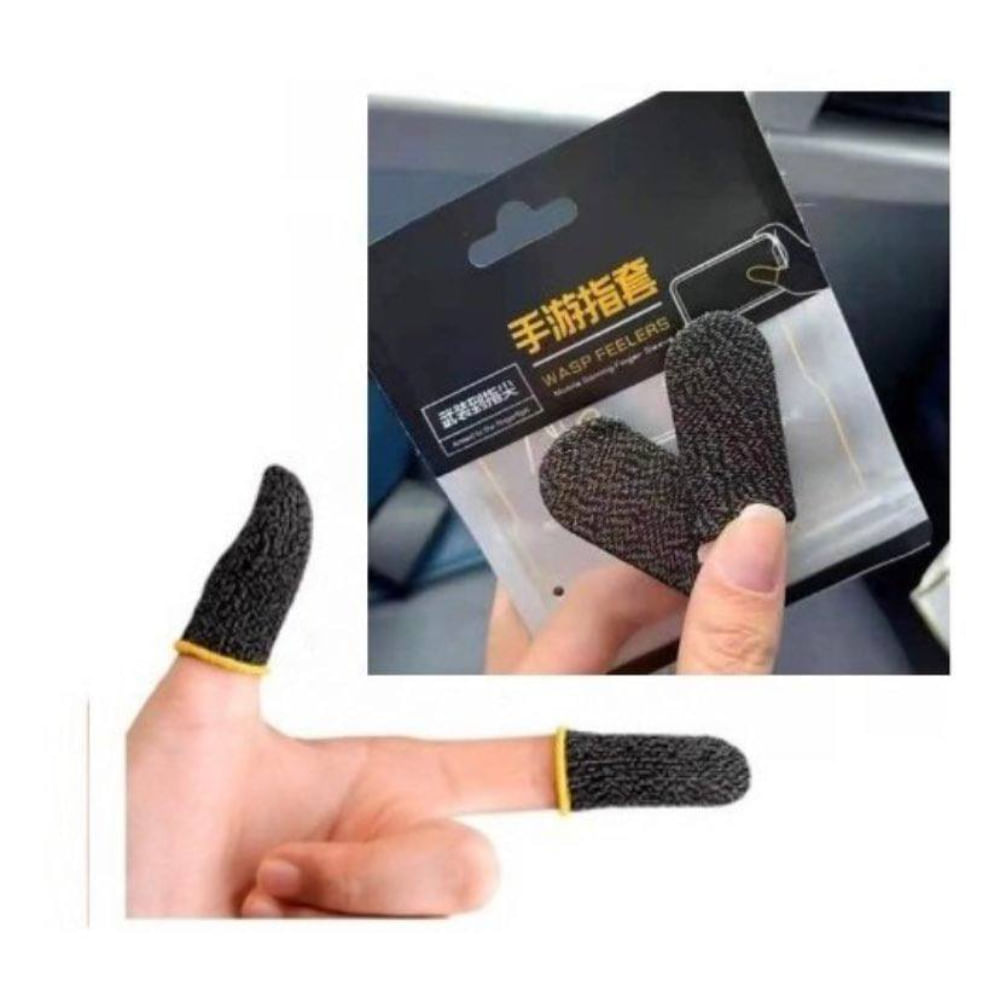 Dedales mangas Guantes grips Antisudor dedos Gamer negro
