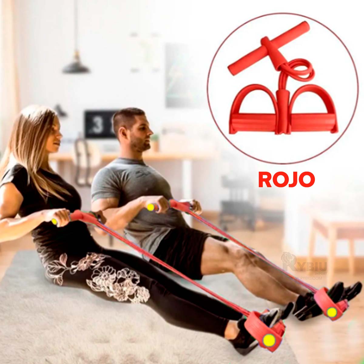 Ejercicio de Resistencia Abdominal Banda Elástica Roja