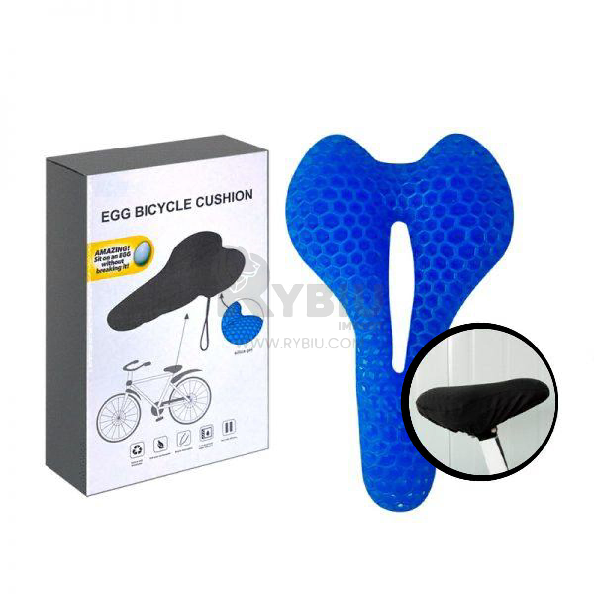 Asiento Cojín Gel para Bicicleta + Funda Protectora