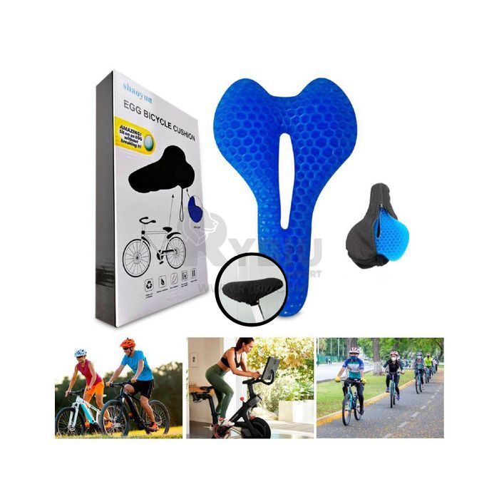 Asiento Cojín Gel para Bicicleta Normal y Estacionaria Funda