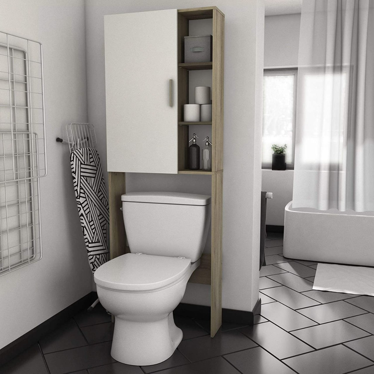 Mueble de Baño Georgia La Casa del Mueblero Blanco Con Rovere