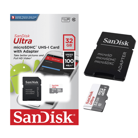 SanDisk Ultra MicroSDHC 32 GB Classe 10 UHS-I + adattatore SD SanDisk Ultra MicroSDHC 32 GB Classe 10 UHS-I + adattatore SD