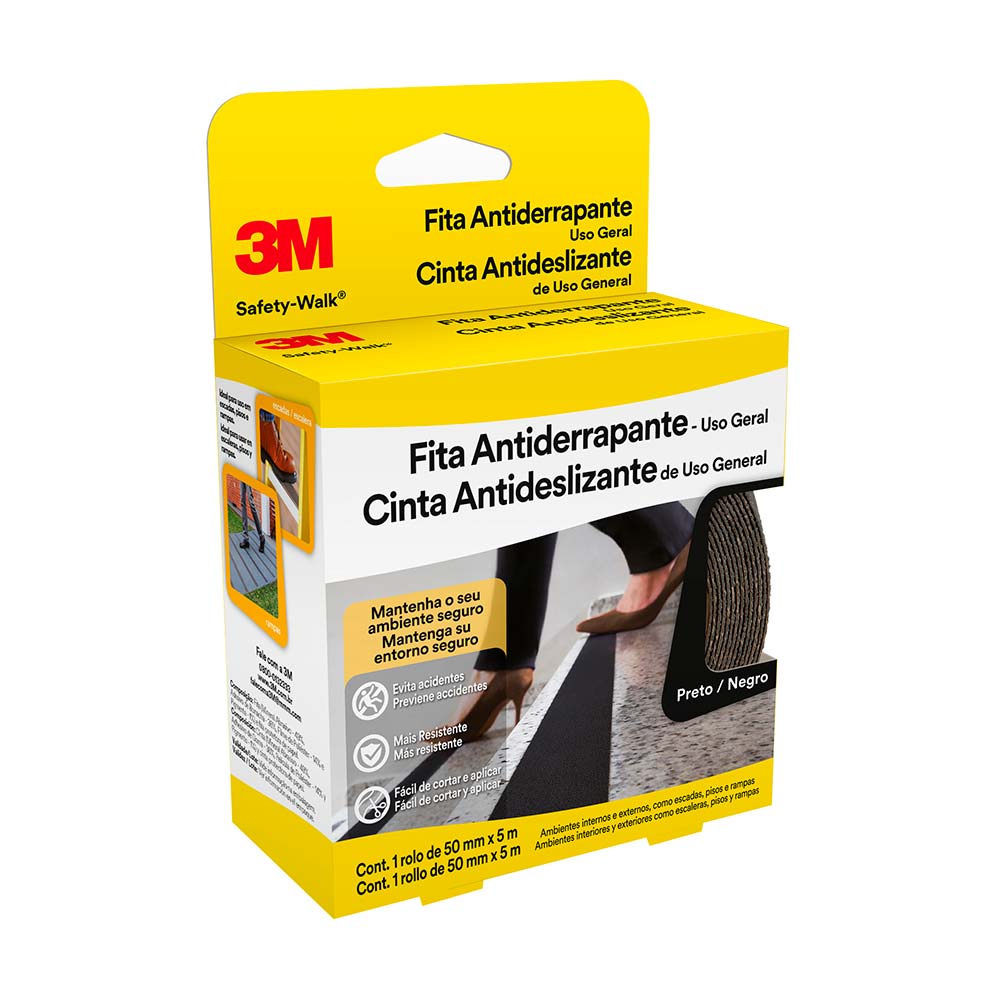 Cinta Antideslizante 3M Negra 50mmx5m - Promart