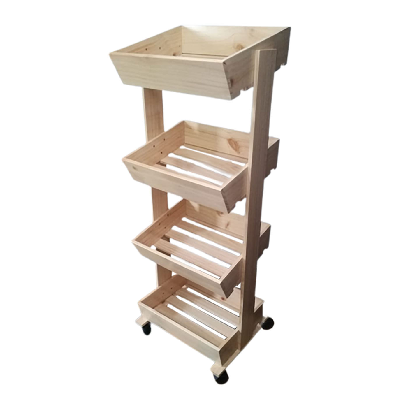 Verdulero Dupom Madera Color Natural Rodante