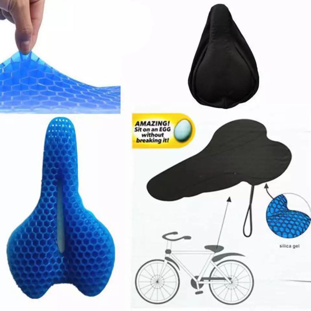 Funda de asiento de bicicleta, cojín de asiento de bicicleta para hombres y  mujeres, funda de asiento de bicicleta acolchada de gel para asiento de