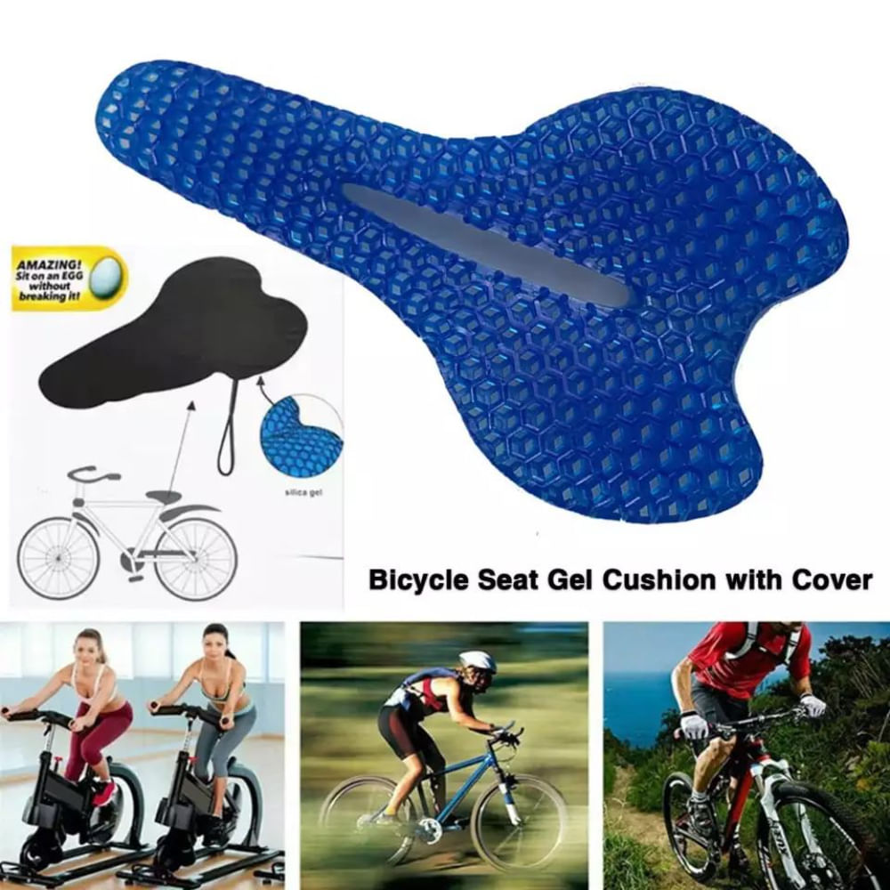 Funda De Gel Para Asiento De Bicicleta, Funda De Cojín De Bicicleta Funda De Cojin De Bicicleta Ajustable Color Negro