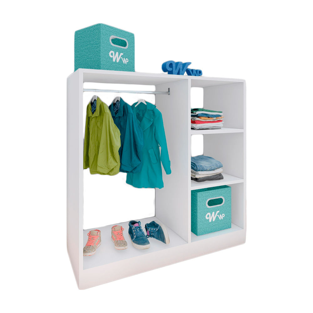 Closet Montessori Wonder Wood Muebleria de 3 Compartimientos Melamina Blanca