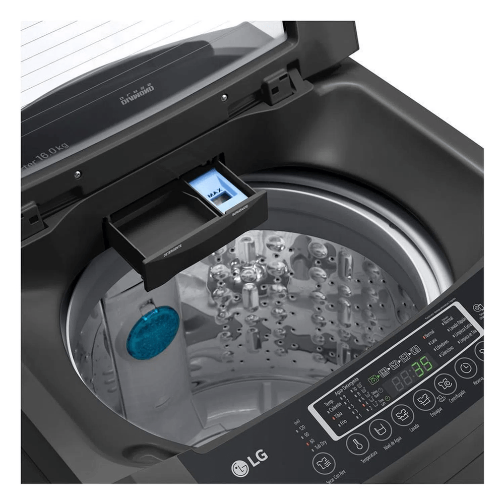 Lavadora LG TurboDrum Carga Superior WT16BPB 16Kg Negro Claro Promart
