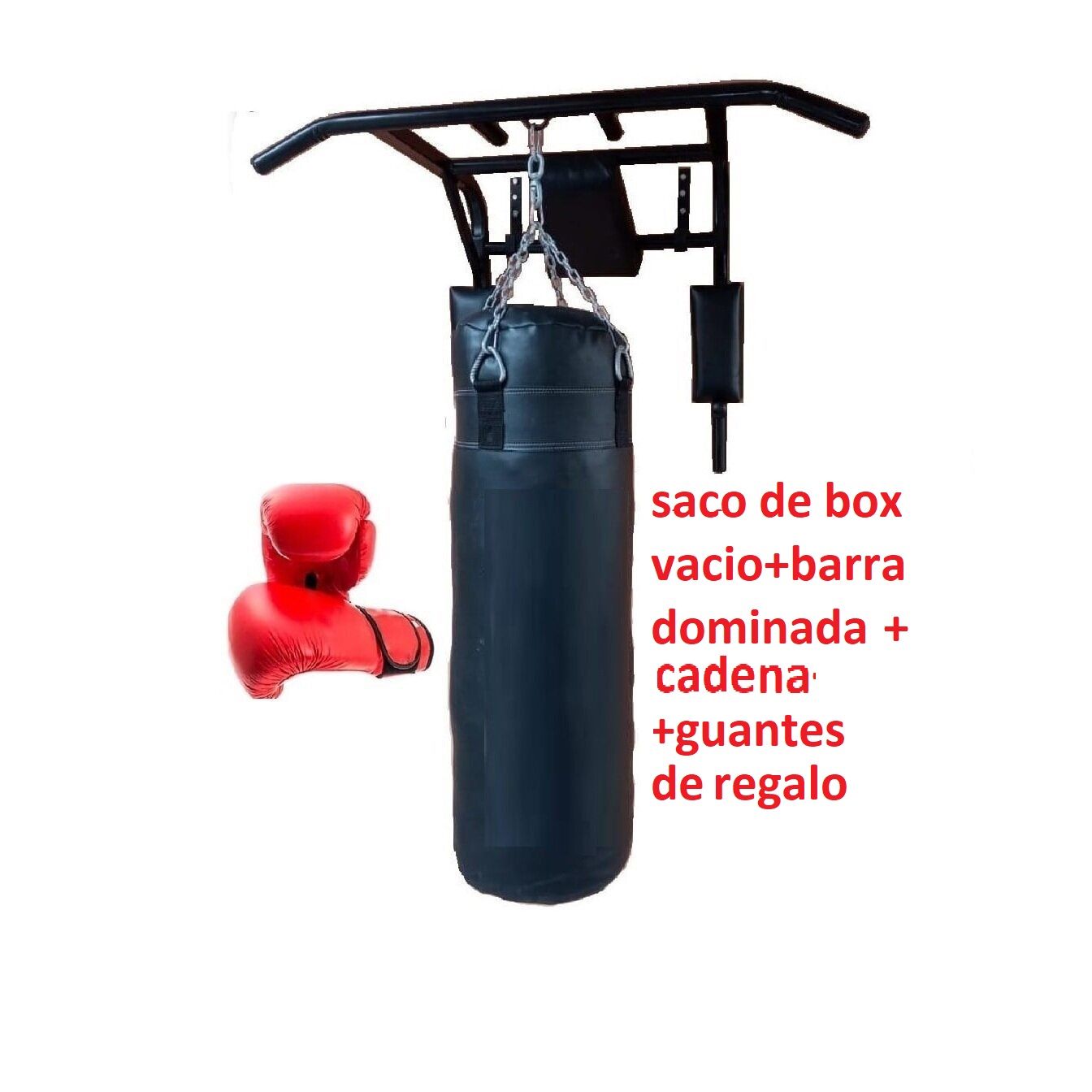 Saco de Boxeo LLeno de 100 Metro con Rack , Cadena y Guantes - Promart