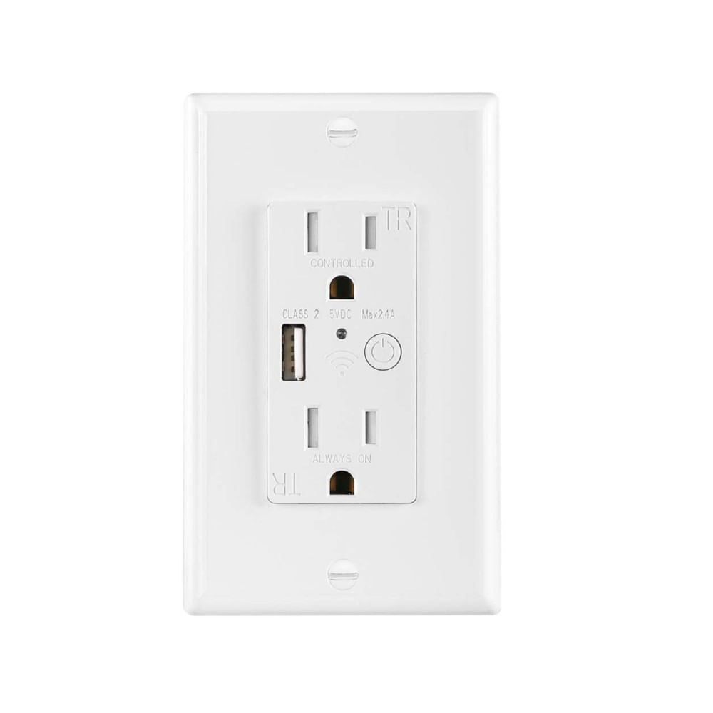 Tomacorriente de Pared Inteligente USB WiFi Blanco