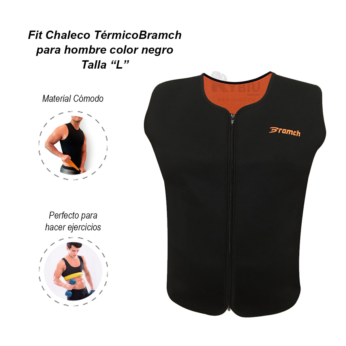 Fit Chaleco Térmico Hombre Negro Talla L