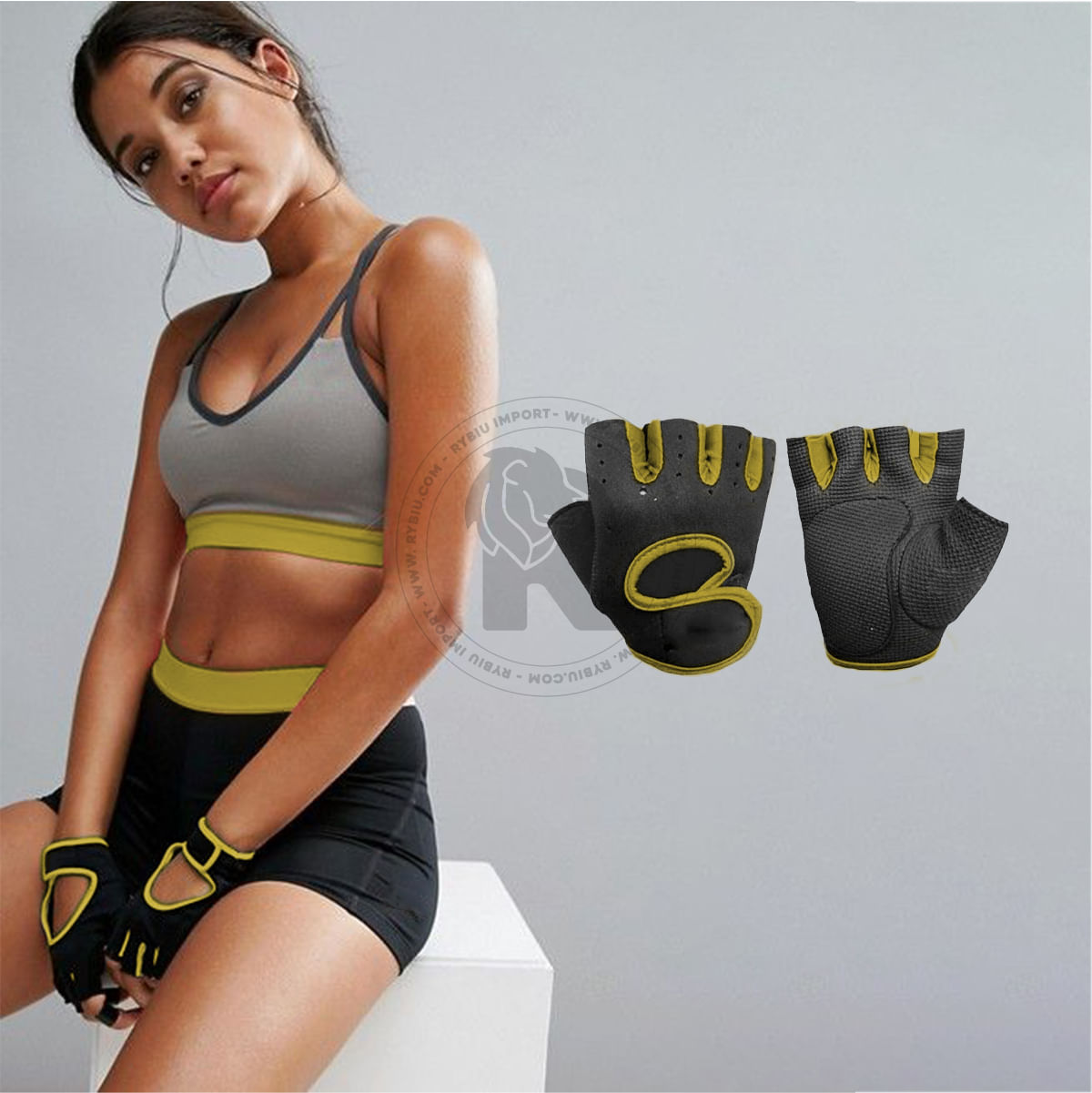 Guantes Deportivos Gimnasio Yellow Talla S
