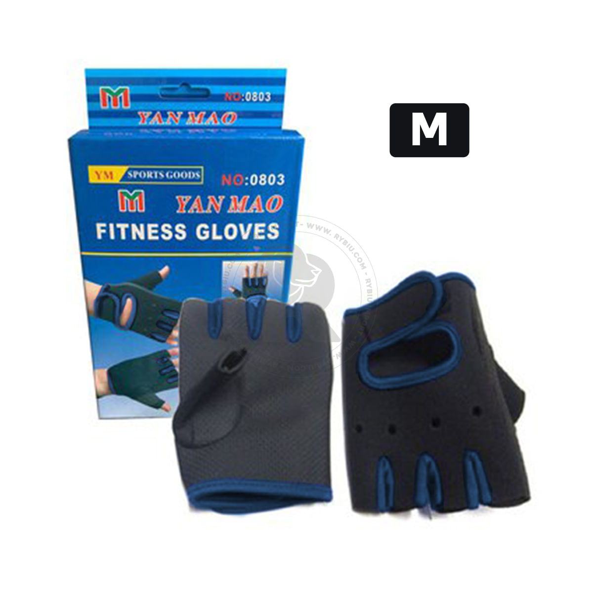 Guantes Levantamiento de Pesas Azul Talla M