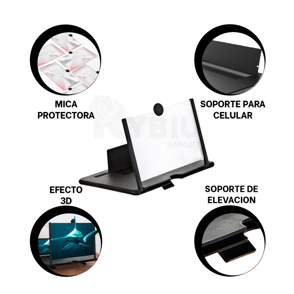 Amplificador de Pantalla Teléfono con Soporte Plegable 3D HD Pantalla Móvil  - Promart