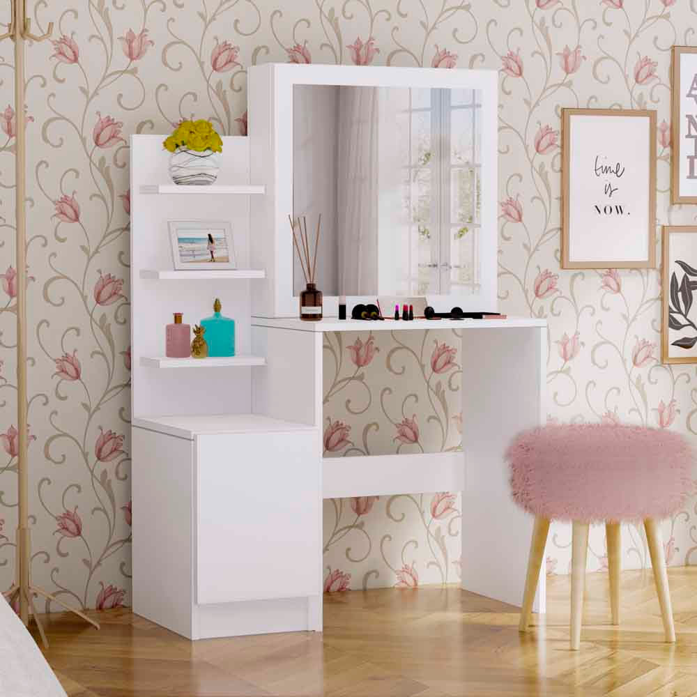 Tocador Rubi con 2 Puertas y Espejo Movenda Muebles Blanco Promart