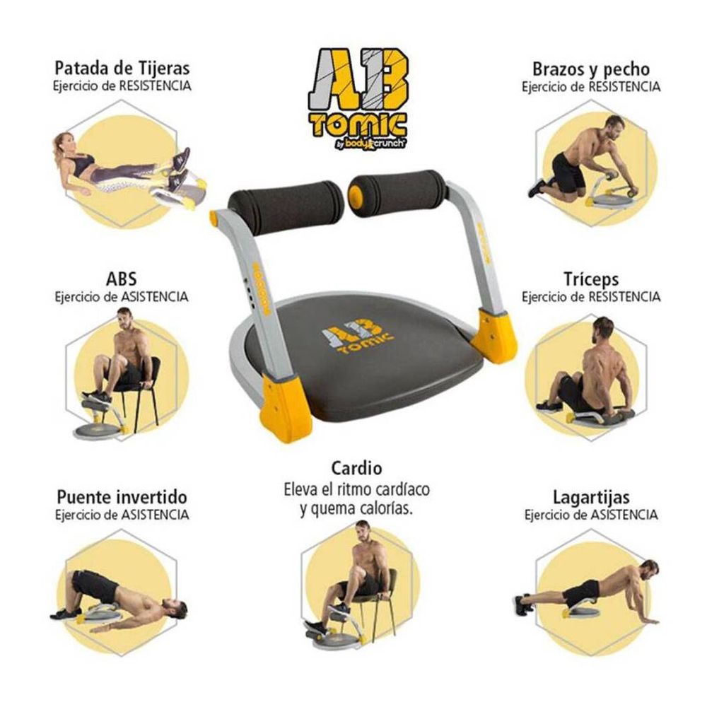 Banca Abdominales Full Pro Biceps Triceps Plegable Con Bandas Sportime -  MundoOnline
