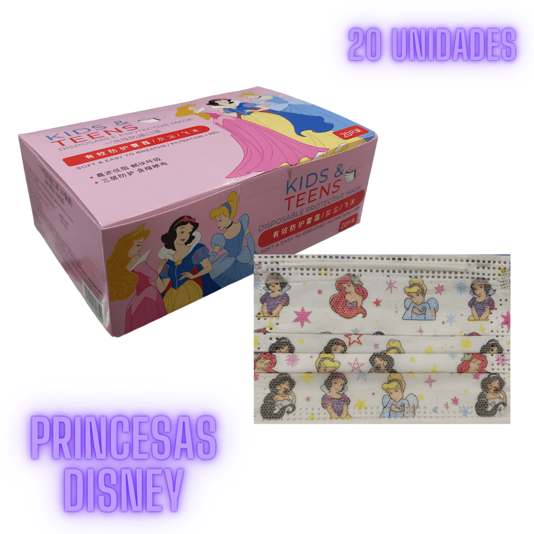 Mascarilla Quirurgica Niñas Princesas Disney / Disney / Caja x 20 unidades