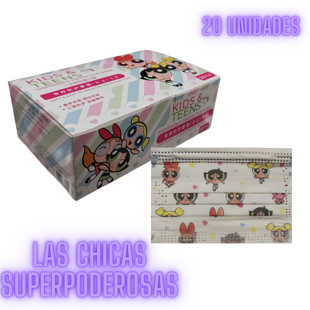 Mascarilla Quirurgica Niñas Chicas Superpoderosas / Disney / Caja x 20 unidades