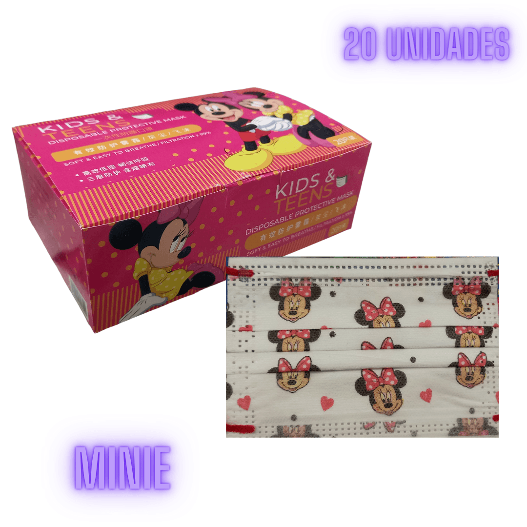 Mascarilla Quirurgica Niñas Minie / Disney / Caja x 20 unidades