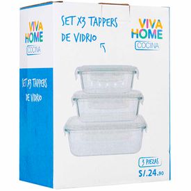 Táper VIVA HOME Rectangular Transparente 2.5L - Promart