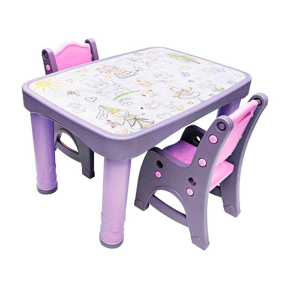 Set kids studio mesa + 2 sillas Princesa Lila - Promart