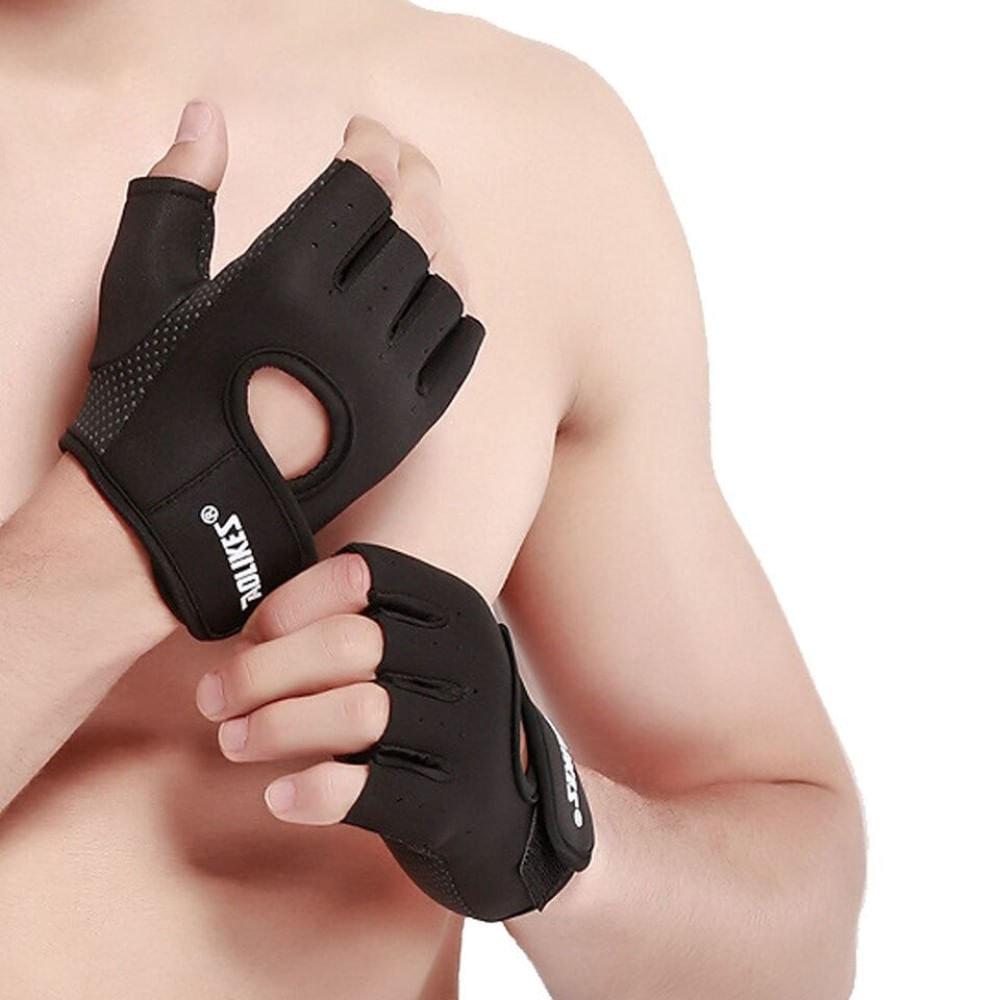Guantes Deportivos Aolikes A-1678 Negro Gym Ligeros